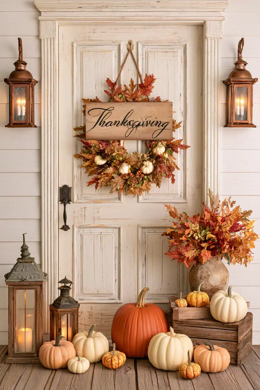 27 Beautiful Thanksgiving Door Decorations for a Warm Festive Welcome