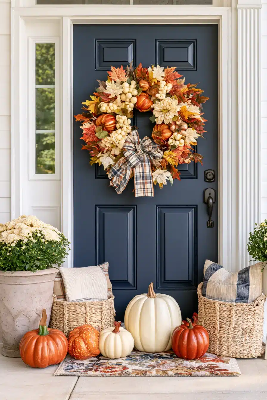 27 Beautiful Fall Wreaths for Your Front Door to Welcome Autumn in Style