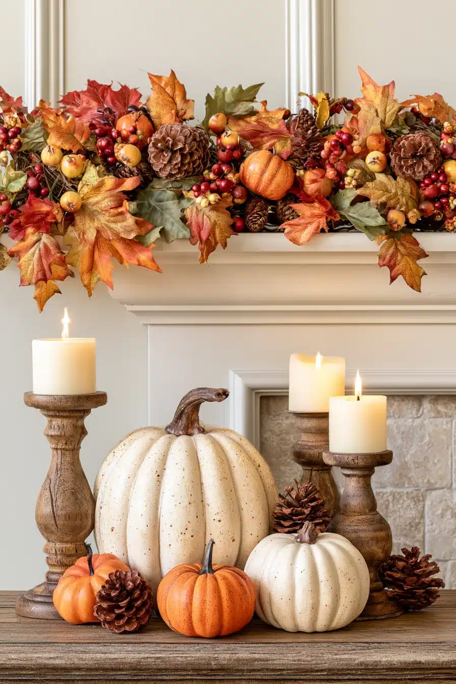 27 Gorgeous Fall Garland Mantle Ideas for a Cozy Seasonal Display