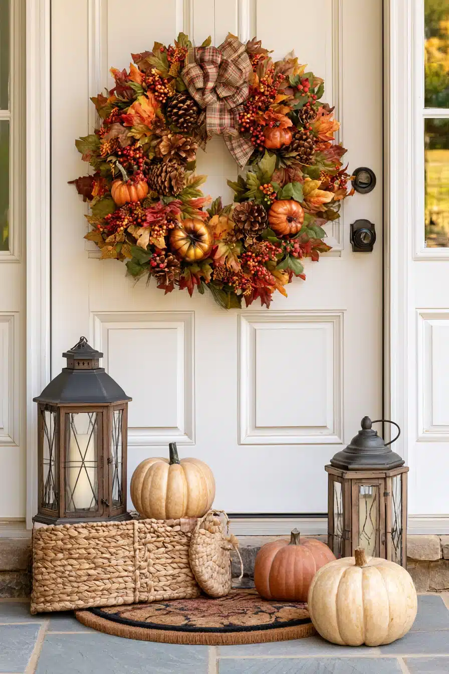 27 Gorgeous Fall Wreaths for Front Door Style and Seasonal Charm