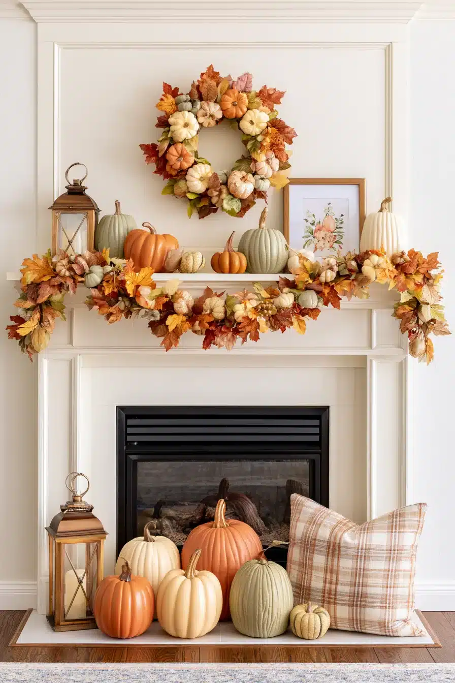 27 Gorgeous Fall Garland Mantle Ideas for a Cozy Seasonal Display