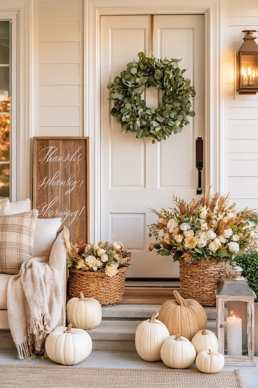 27 Beautiful Thanksgiving Porch Decorations for a Warm Holiday Welcome