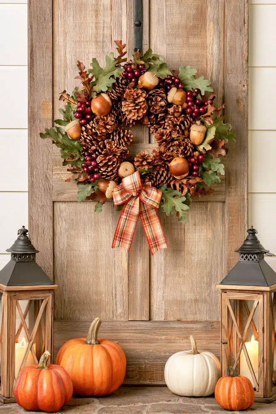 27 Gorgeous Fall Front Door Wreaths for a Warm Autumn Welcome