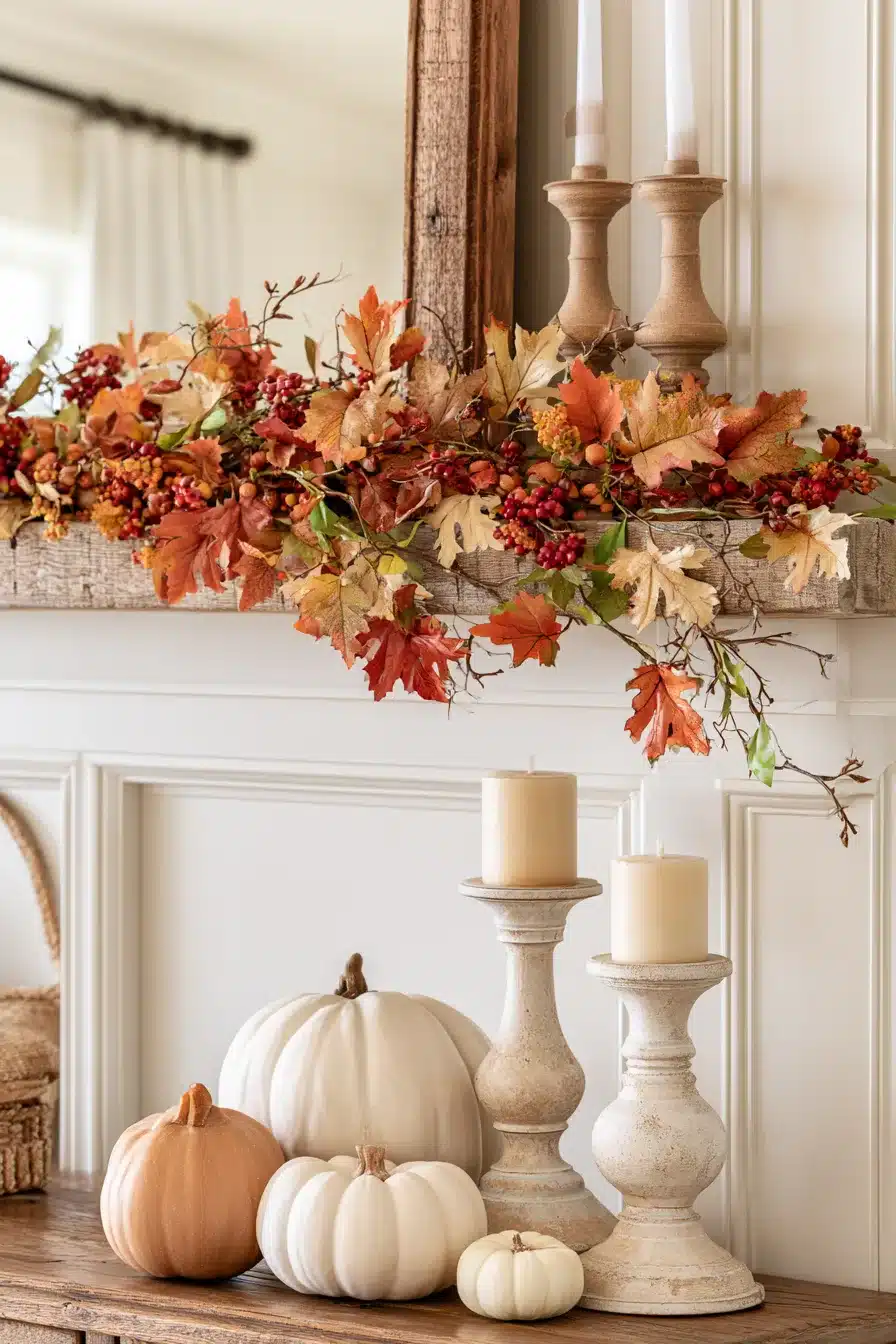 27 Gorgeous Fall Garland Mantle Ideas for a Cozy Seasonal Display