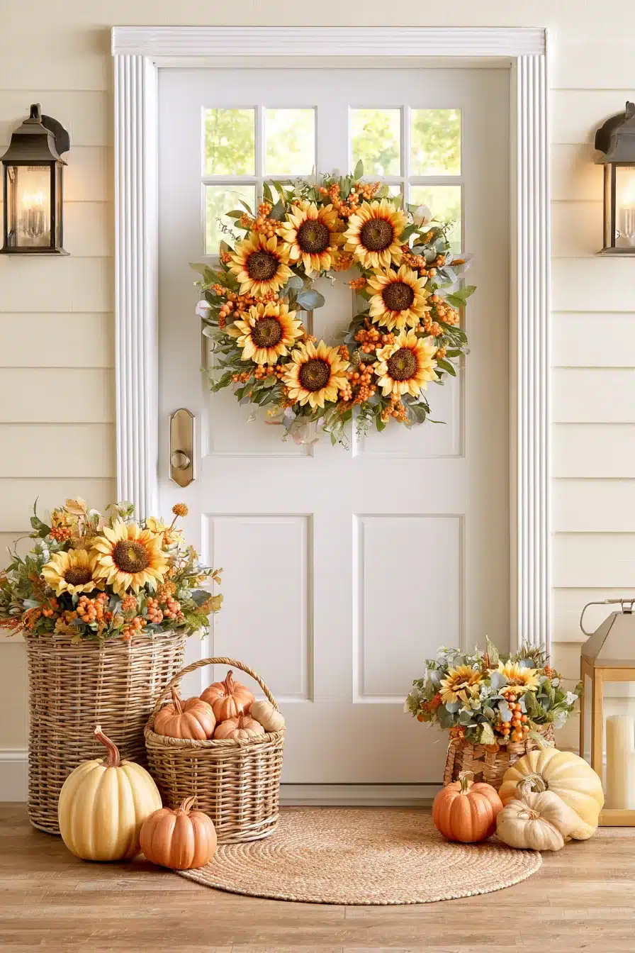 27 Gorgeous Fall Wreaths for Front Door Style and Seasonal Charm