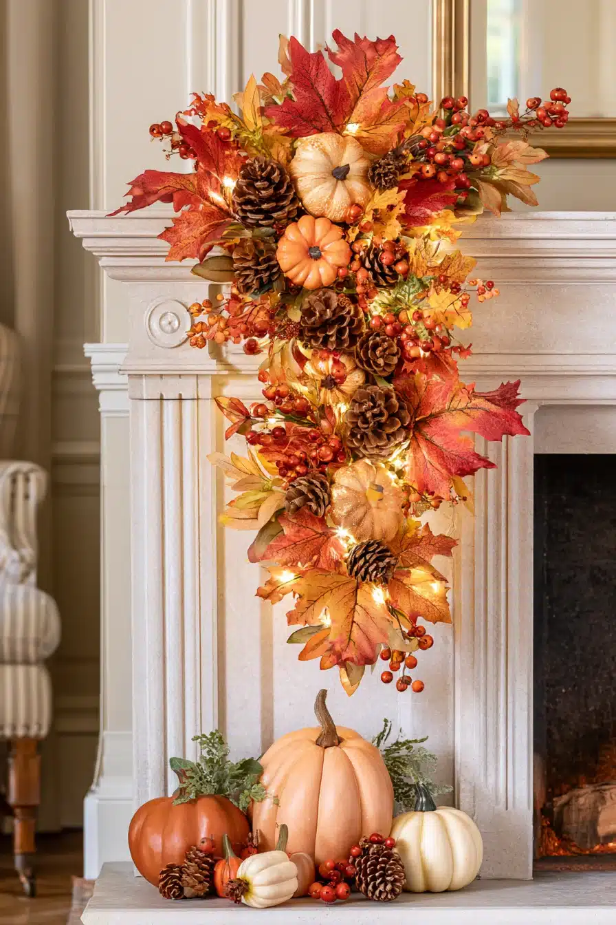 27 Gorgeous Fall Garland Mantle Ideas for a Cozy Seasonal Display