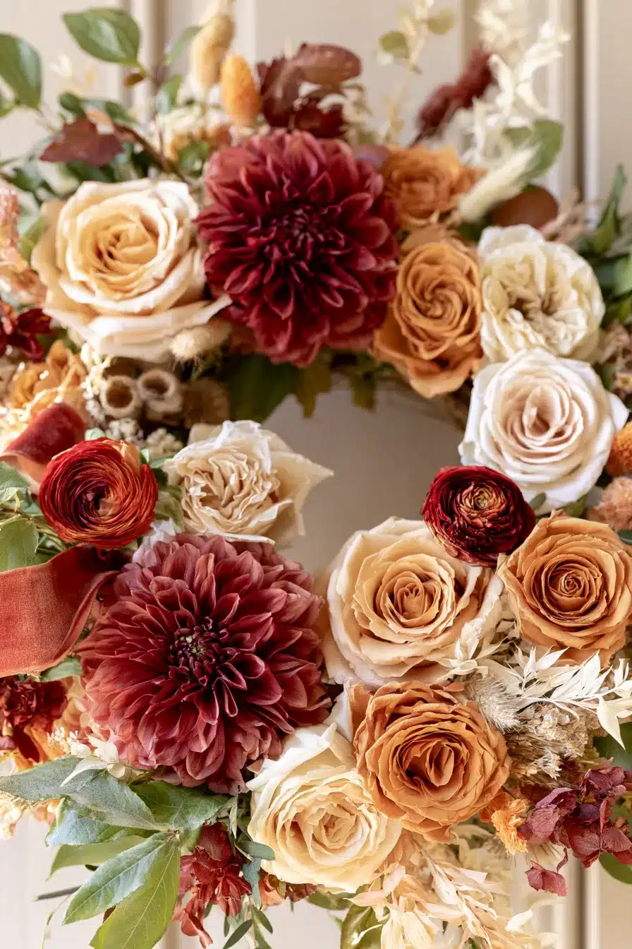 27 Gorgeous Fall Wreaths for Front Door Style and Seasonal Charm