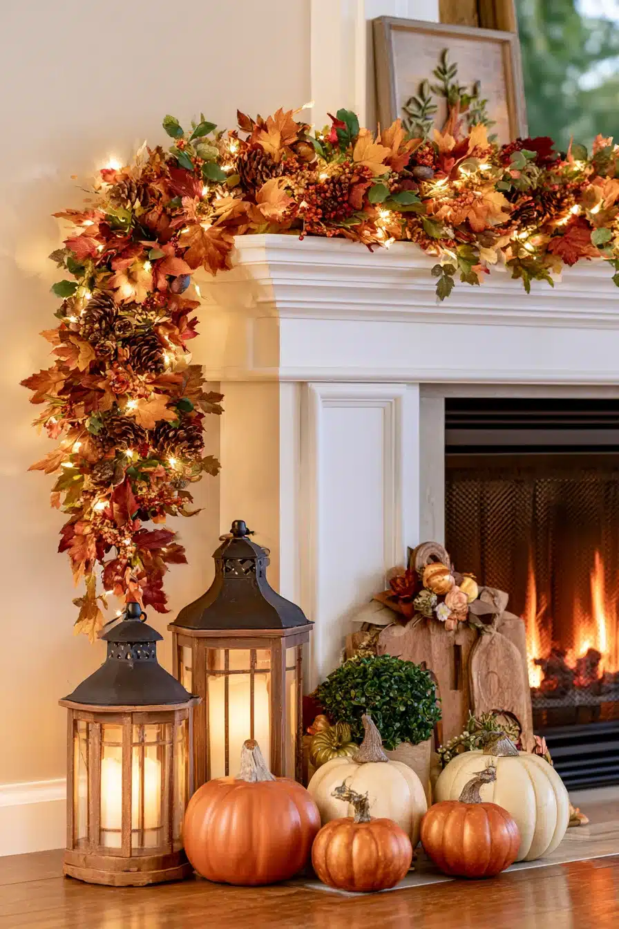 27 Gorgeous Fall Garland Mantle Ideas for a Cozy Seasonal Display