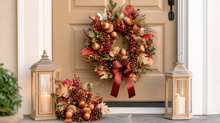 27 Gorgeous Fall Front Door Wreaths for a Warm Autumn Welcome