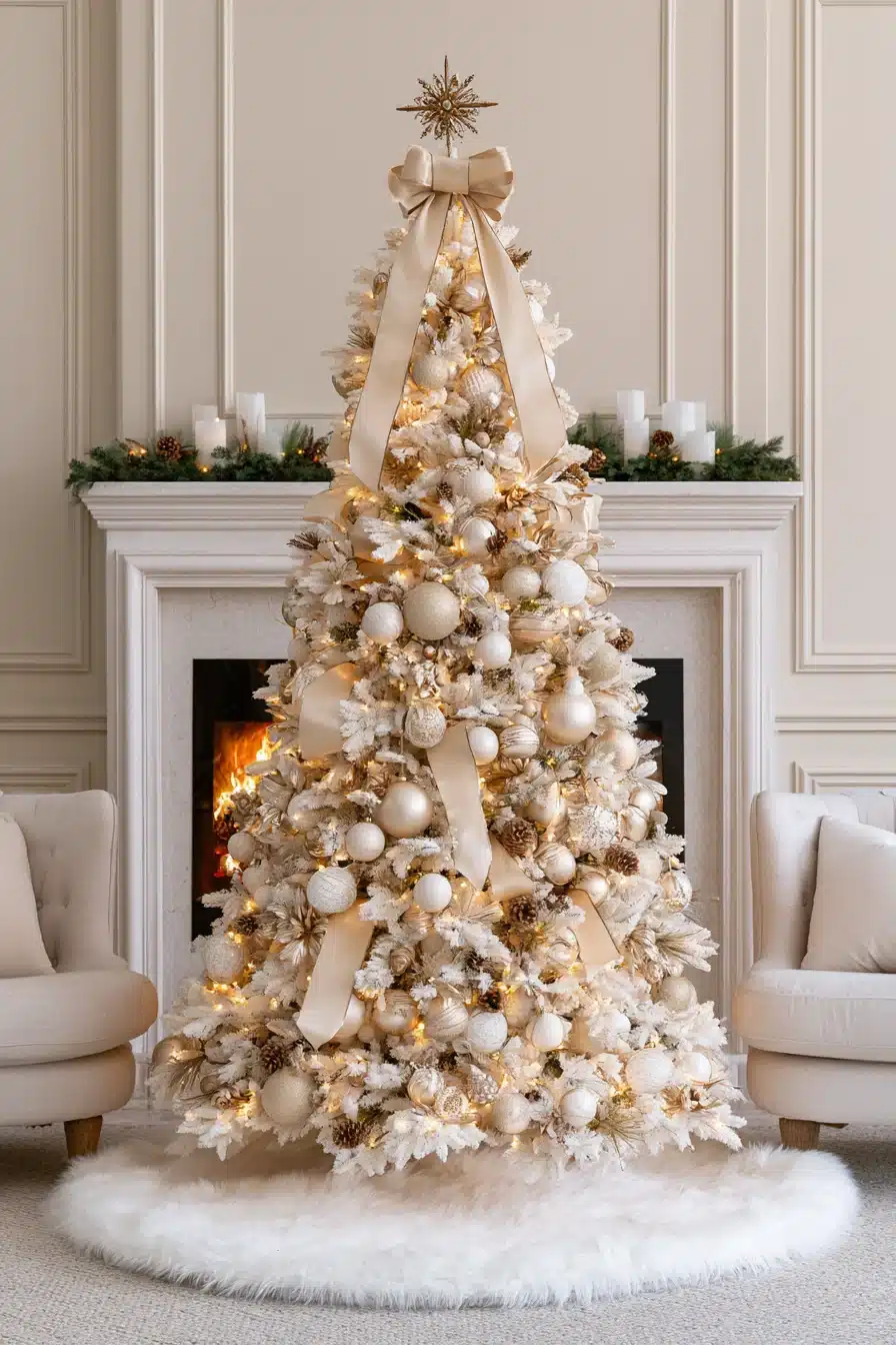 27 Magical White Christmas Tree Ideas For A Dreamy Holiday Home