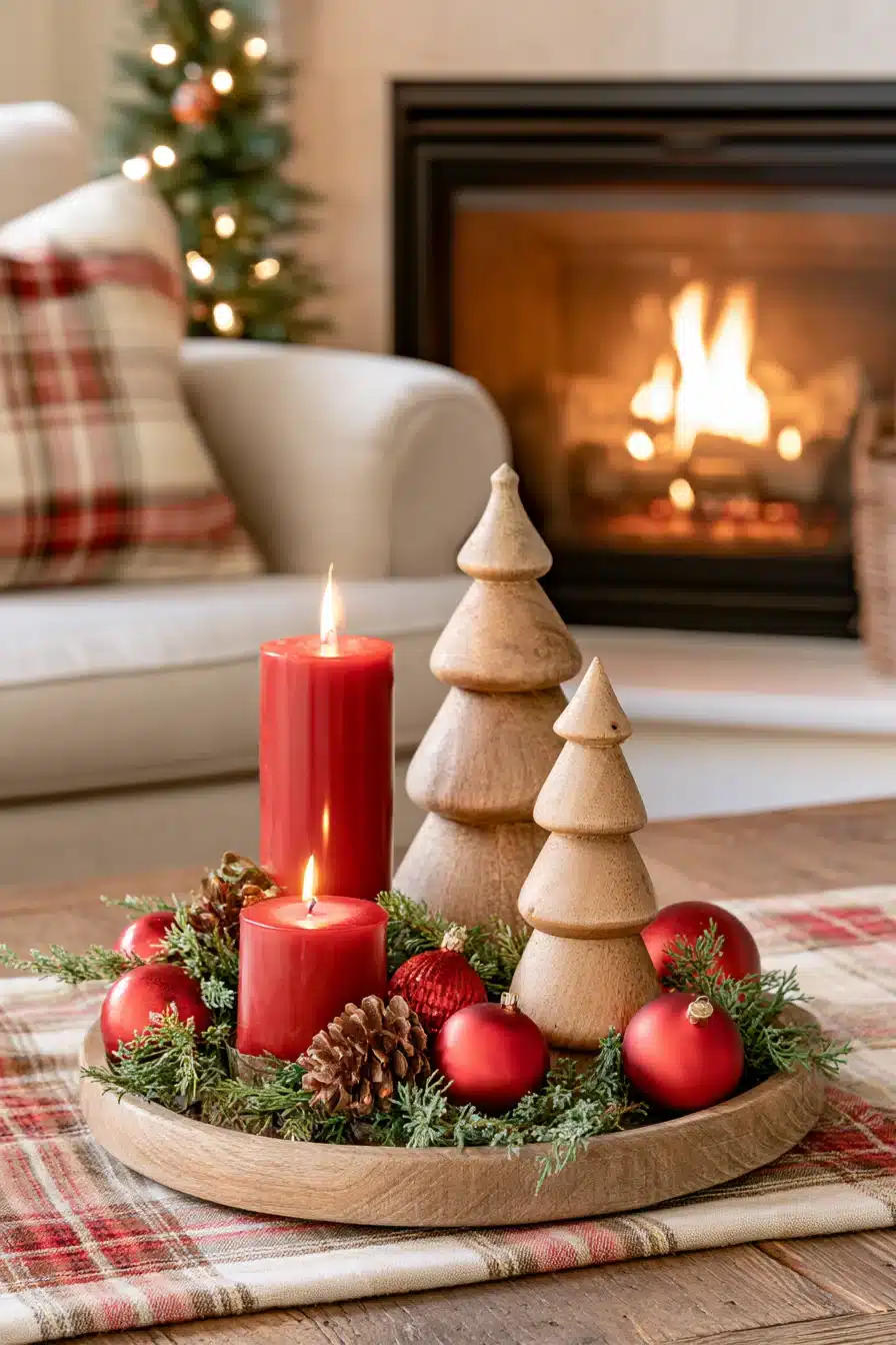 27 Cozy Christmas Coffee Table Decor Ideas To Make Your Living Room Shine