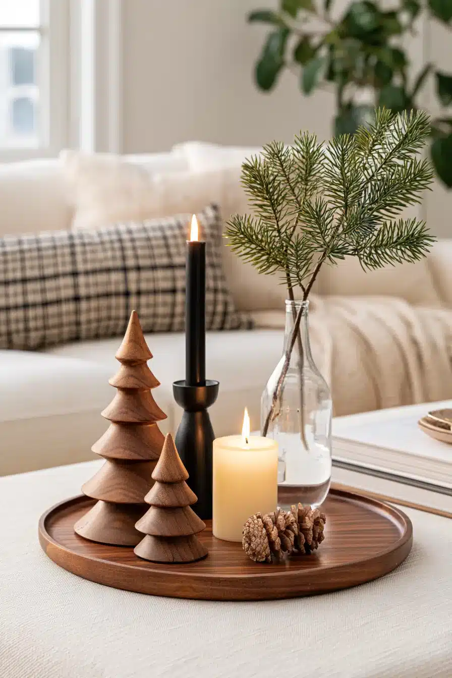 27 Cozy Christmas Coffee Table Decor Ideas To Make Your Living Room Shine