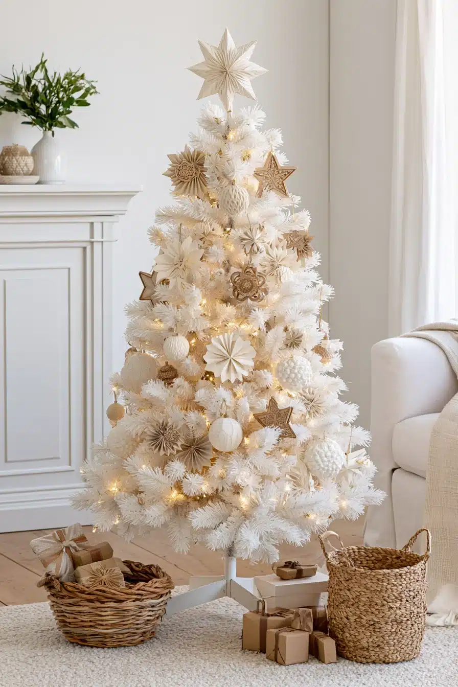 27 Magical White Christmas Tree Ideas For A Dreamy Holiday Home