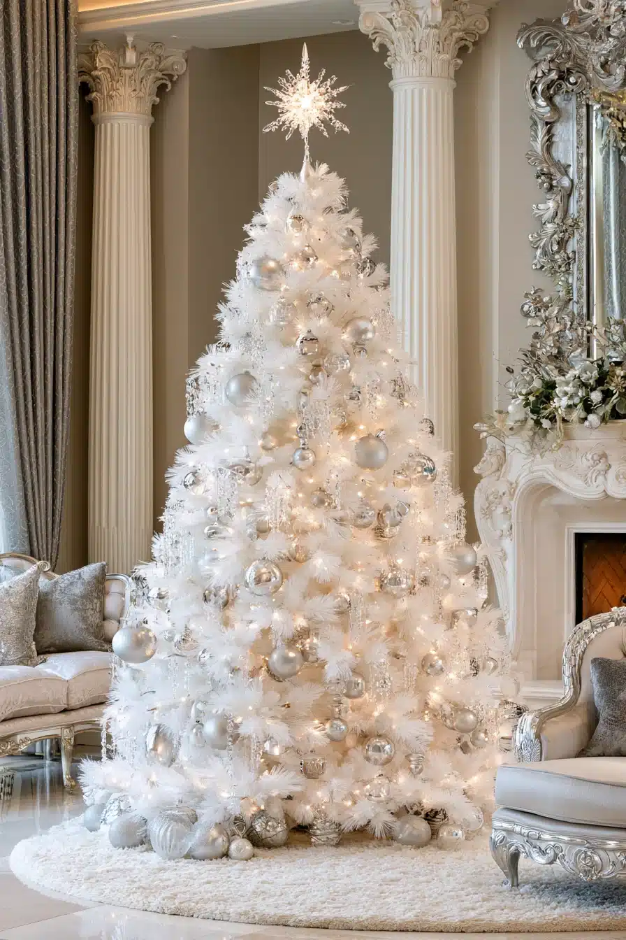 27 Magical White Christmas Tree Ideas For A Dreamy Holiday Home