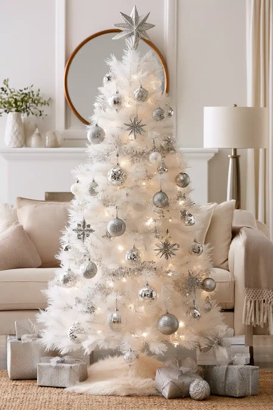 27 Magical White Christmas Tree Ideas For A Dreamy Holiday Home