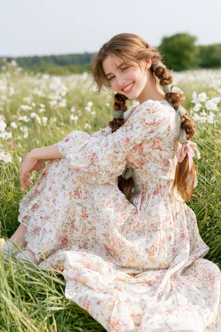 27 Dreamy Cottagecore Hairstyles for Long Hair With Romantic Charm