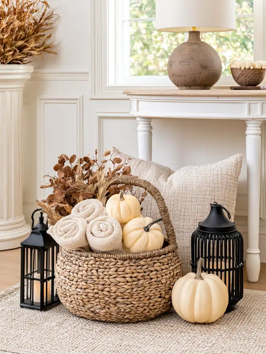 27 Charming Fall Basket Ideas for a Cozy Autumn Home