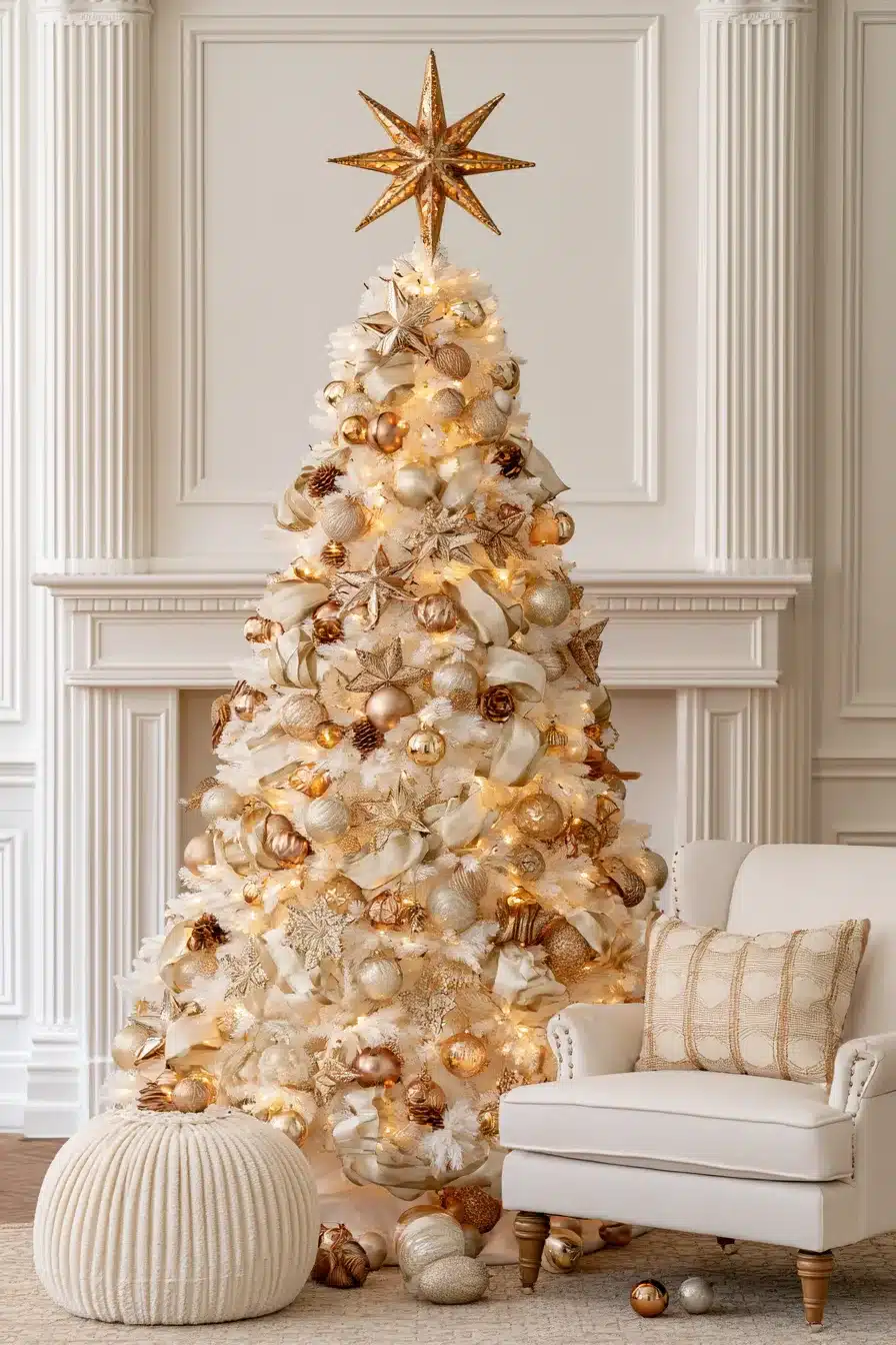 27 Magical White Christmas Tree Ideas For A Dreamy Holiday Home