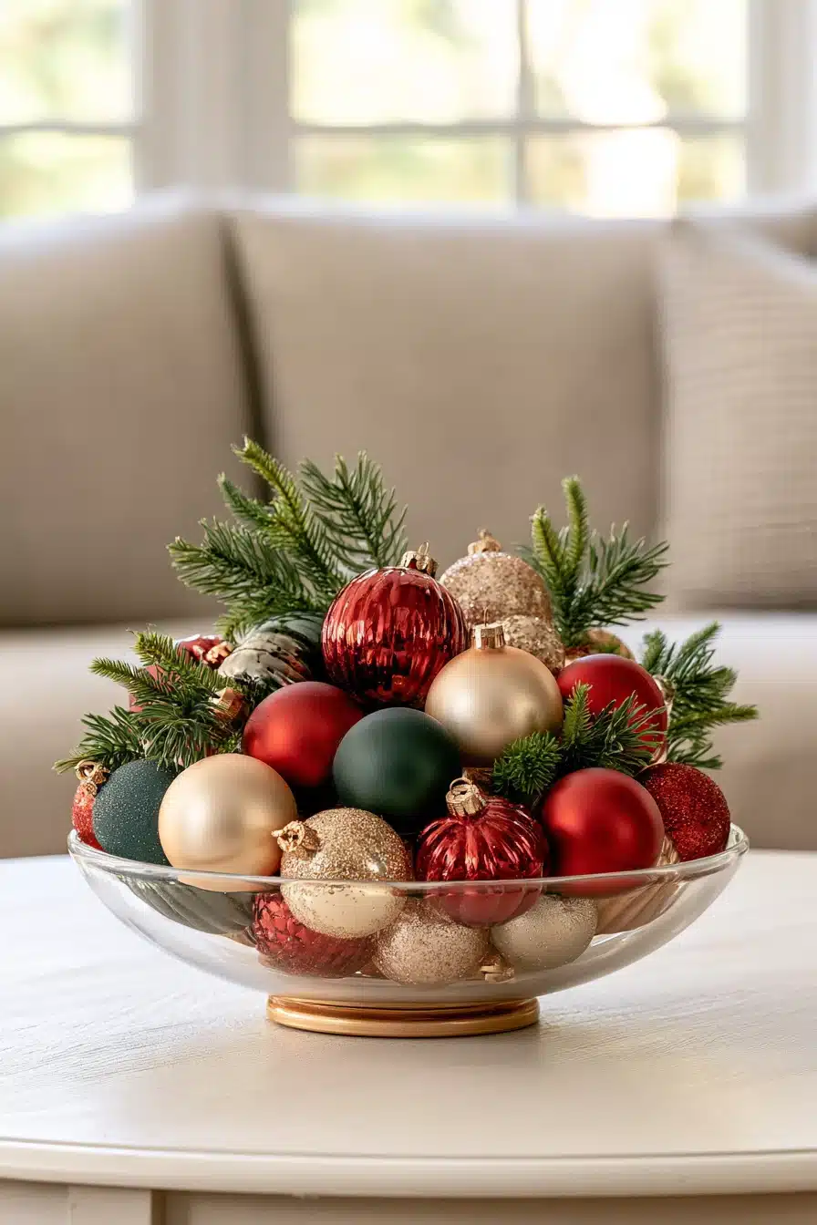 27 Cozy Christmas Coffee Table Decor Ideas To Make Your Living Room Shine