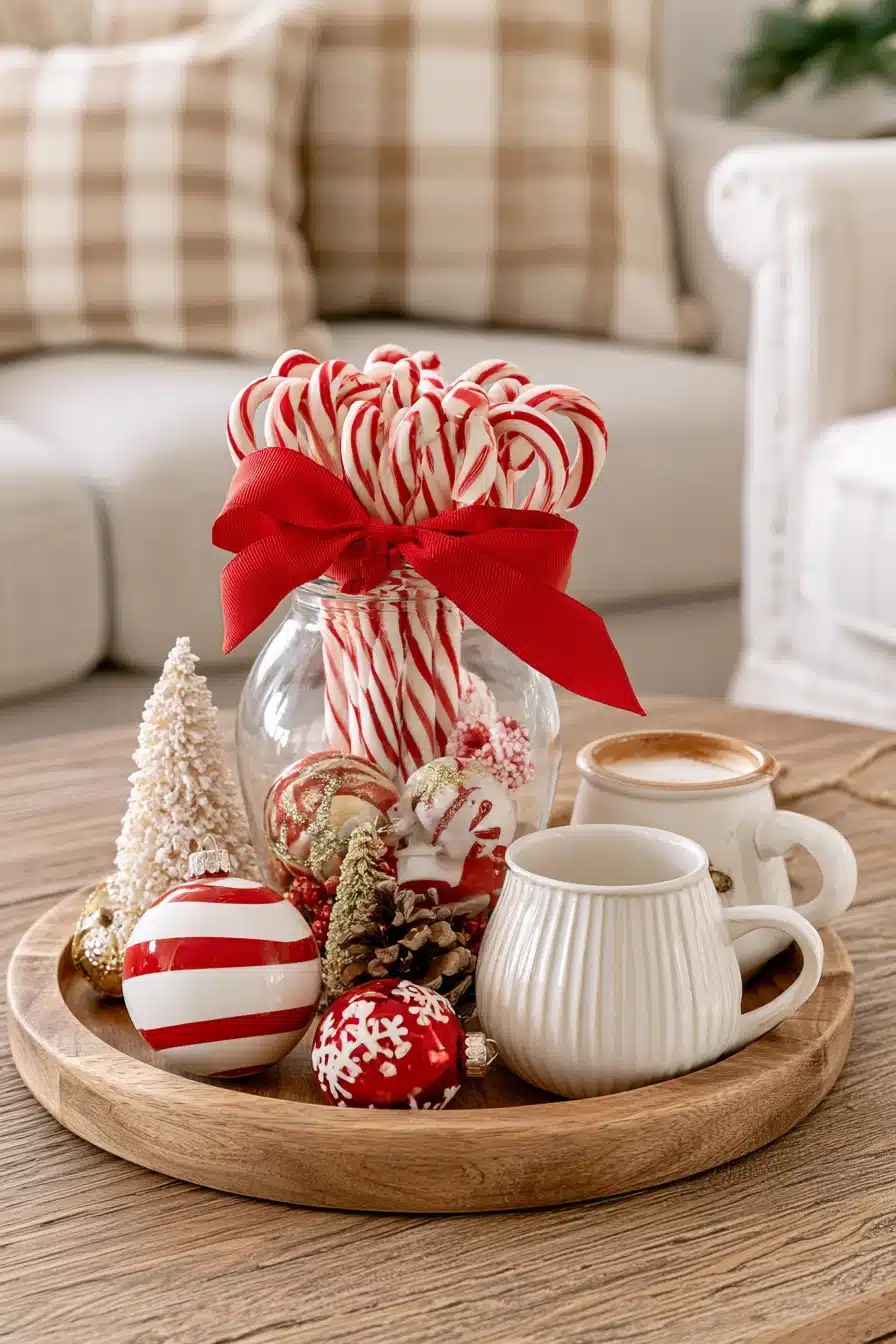 27 Cozy Christmas Coffee Table Decor Ideas To Make Your Living Room Shine