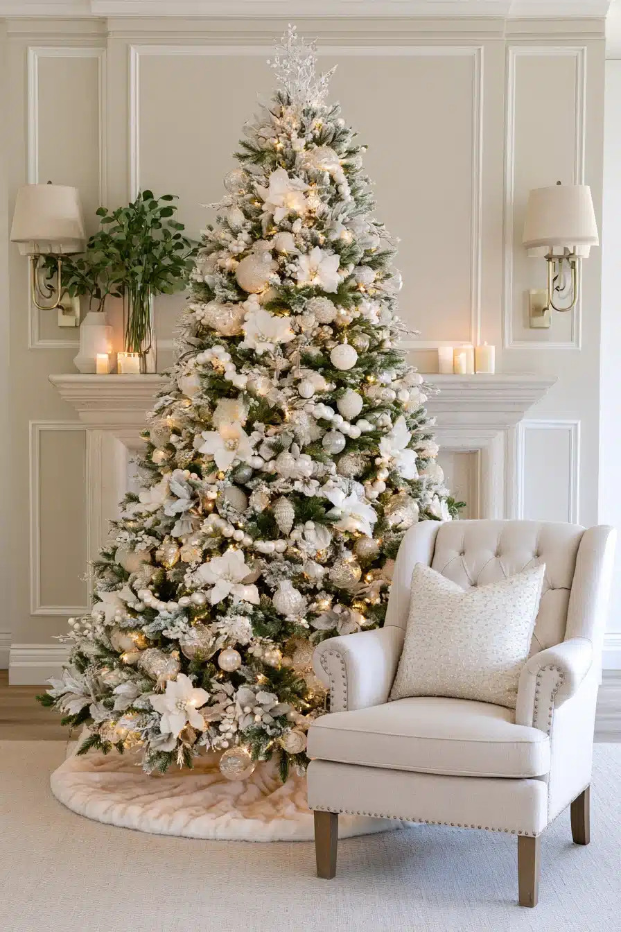 27 Magical White Christmas Tree Ideas For A Dreamy Holiday Home