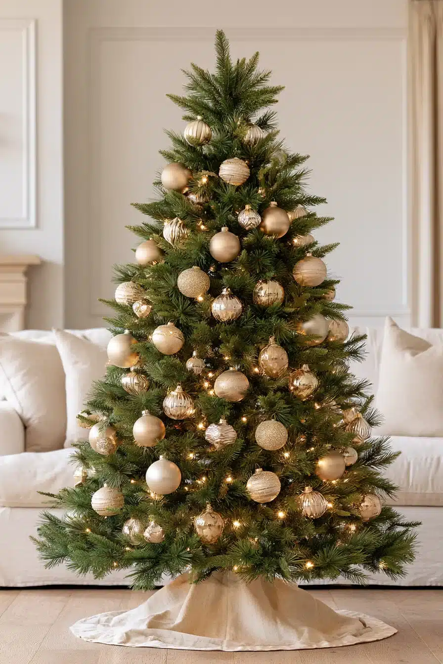 27 Stunning Gold Christmas Tree Ideas to Make Your Holiday Home Sparkle
