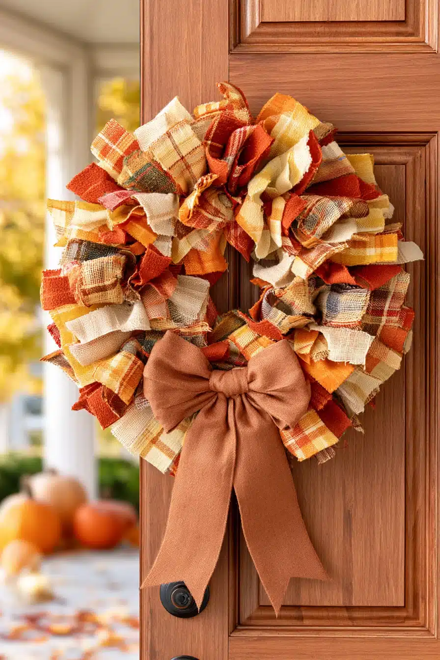 27 Charming Rag Wreaths to Add Cozy Color and Handmade Style to Your Door