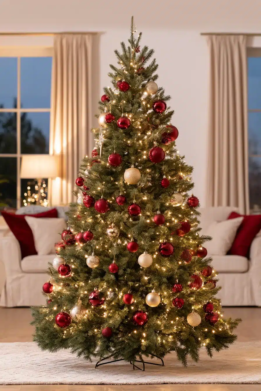 27 Elegant Burgundy Christmas Tree Ideas for a Warm and Festive Home