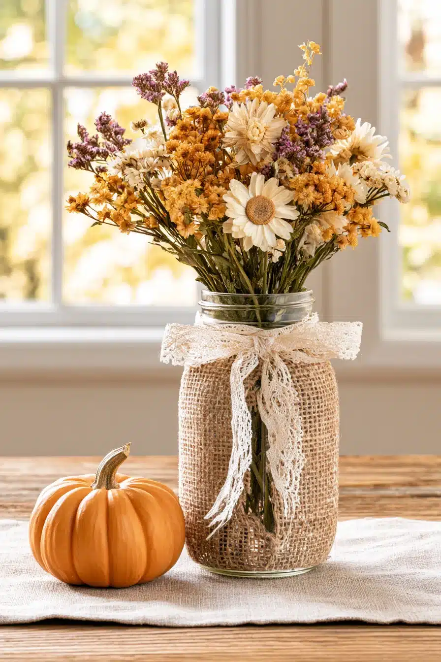 27 Cozy Fall Mason Jar Centerpieces That Bring Autumn Charm to Your Table