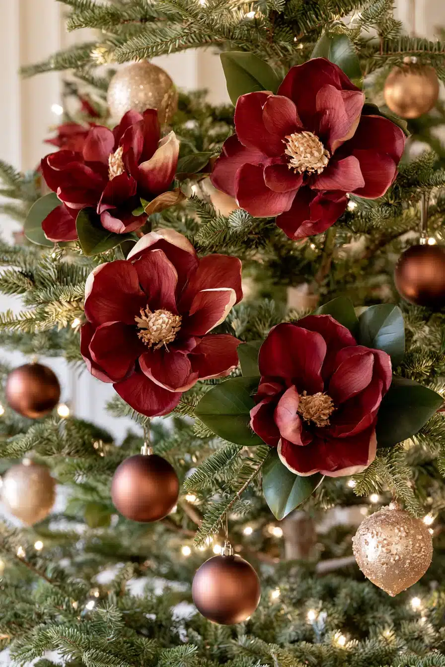 27 Elegant Burgundy Christmas Tree Ideas for a Warm and Festive Home