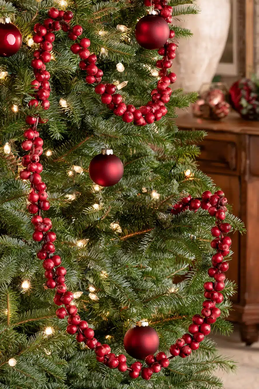 27 Elegant Burgundy Christmas Tree Ideas for a Warm and Festive Home