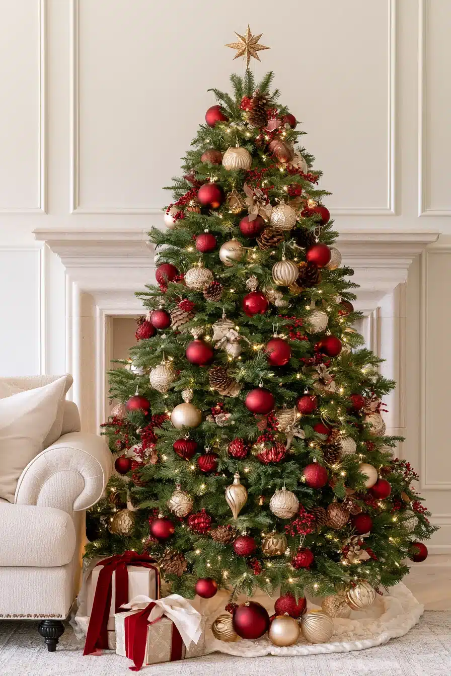 27 Timeless Traditional Christmas Tree Ideas for a Warm and Festive Home