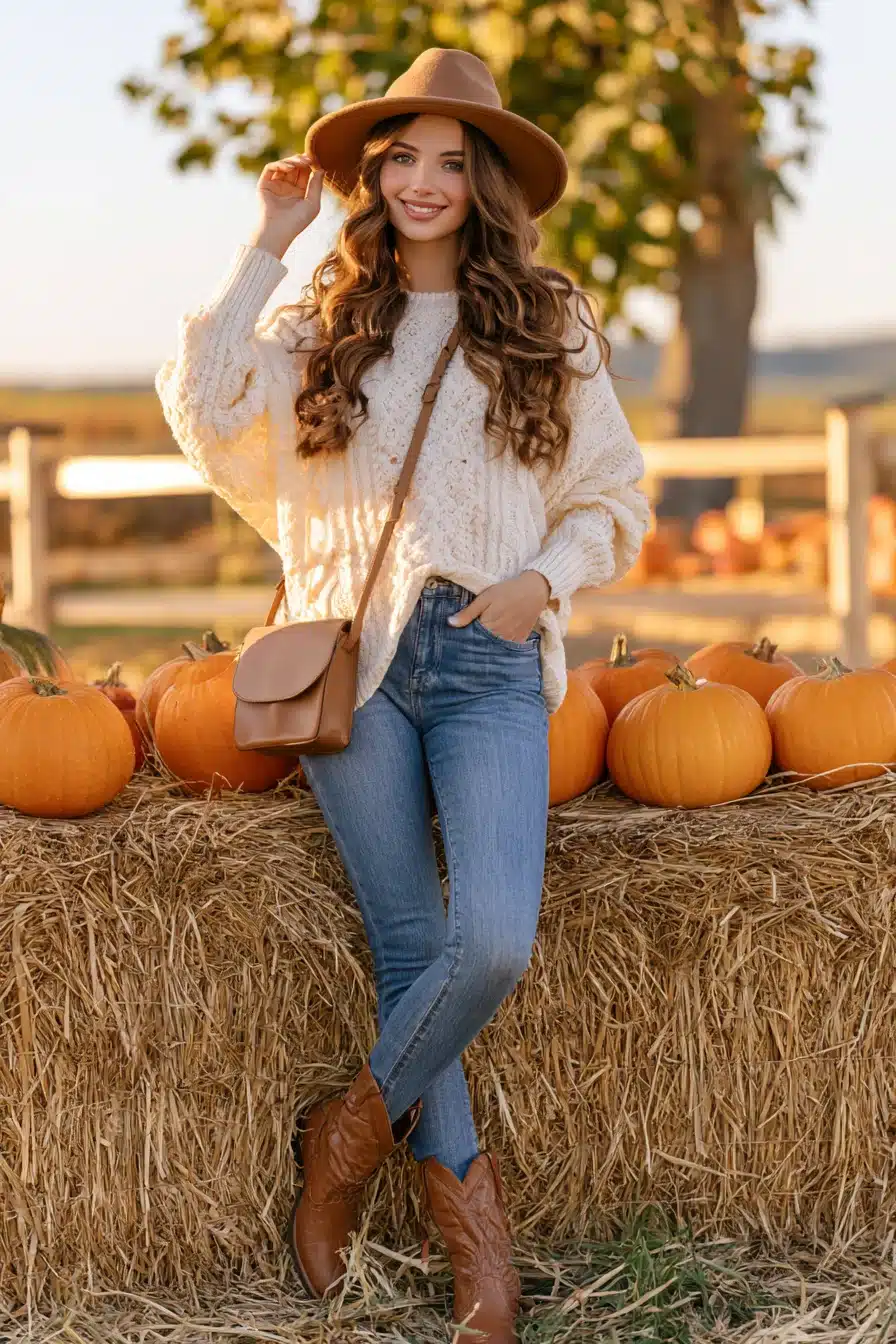 27 Cute Pumpkin Patch Outfit Ideas for a Cozy Autumn Adventure