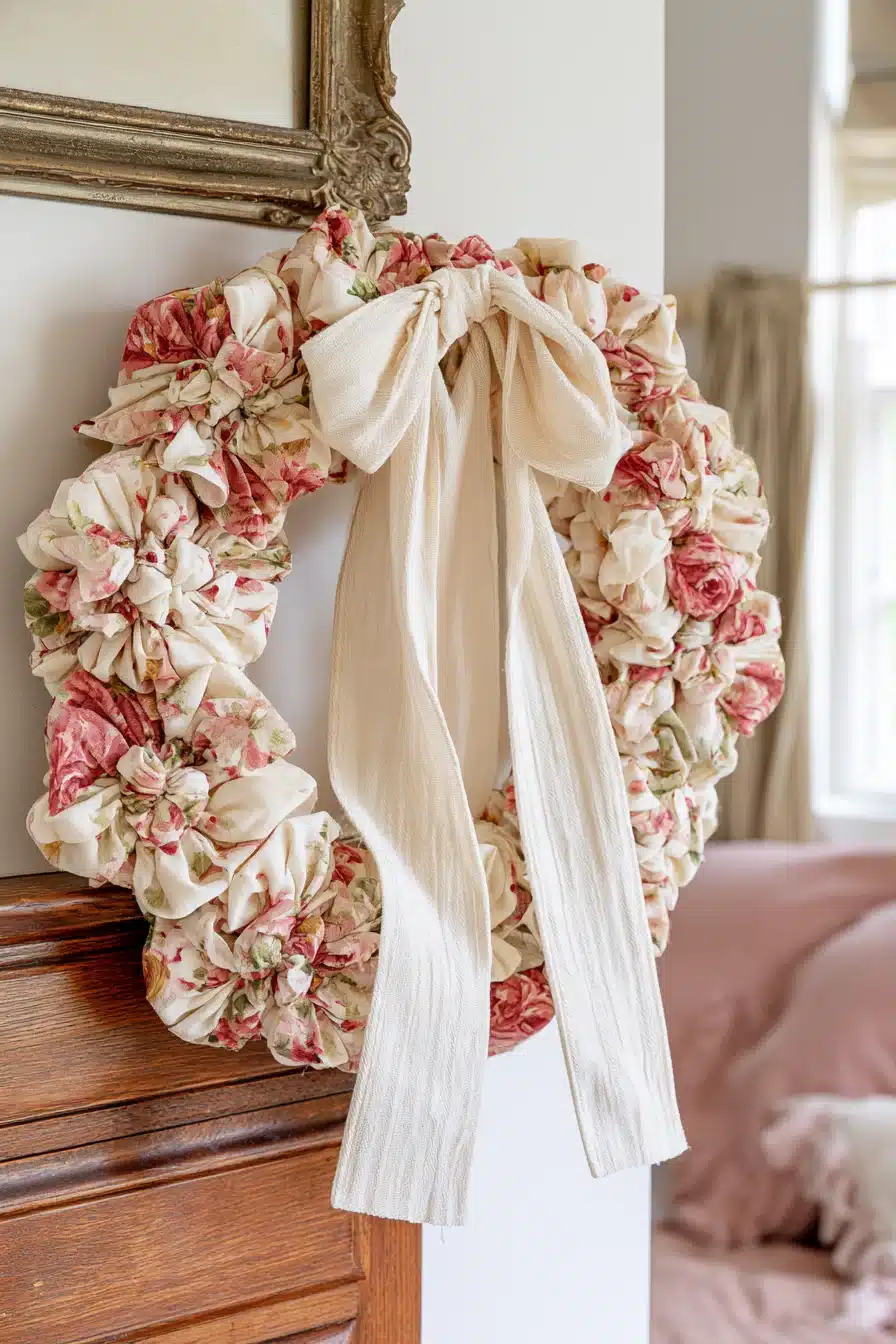 27 Charming Rag Wreaths to Add Cozy Color and Handmade Style to Your Door