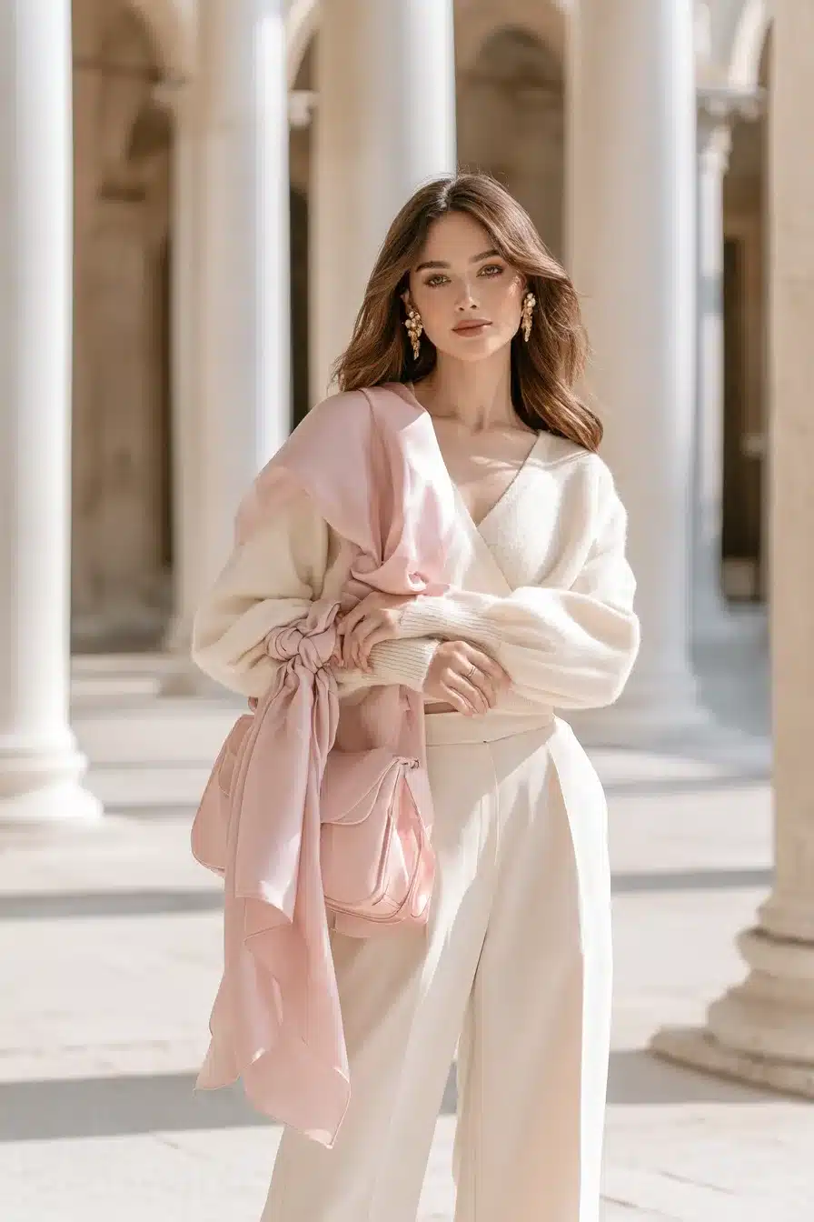 27 Pretty Pink Scarf Outfit Ideas to Brighten Your Cold Weather Wardrobe