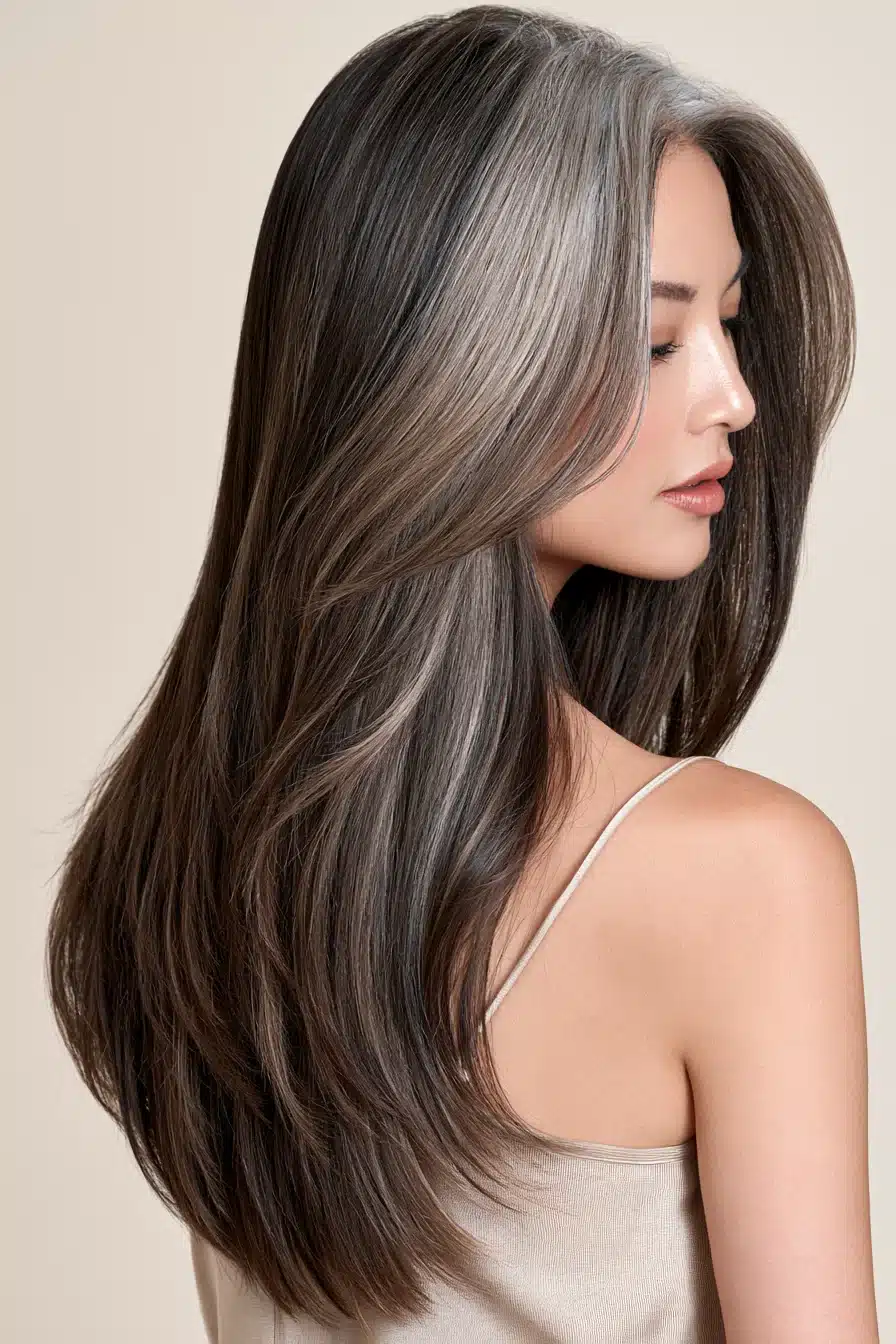 27 Beautiful Grey Blending Ideas for Dark Hair to Embrace Your Silver Strands
