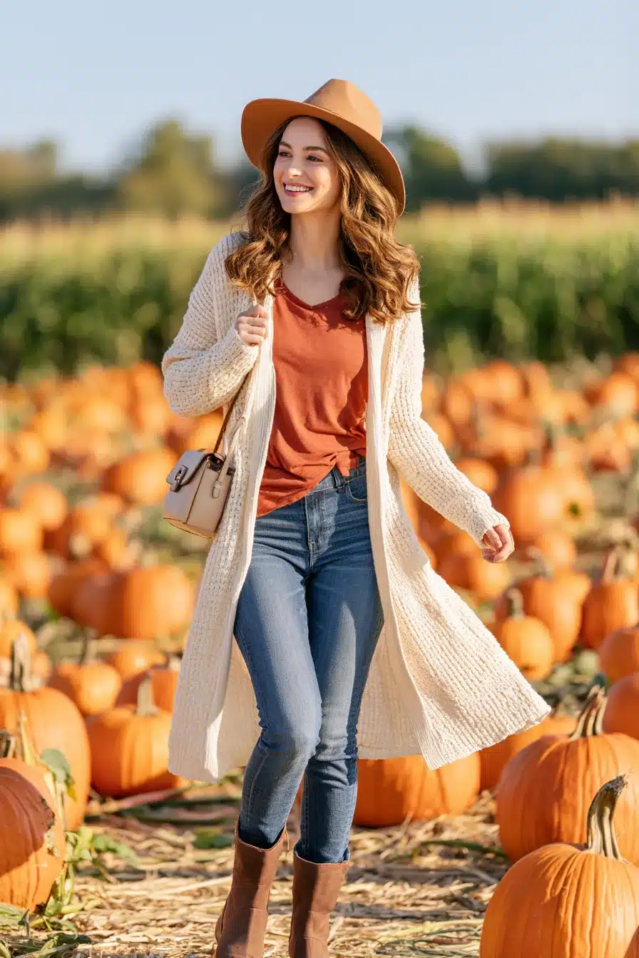 27 Cute Pumpkin Patch Outfit Ideas for a Cozy Autumn Adventure