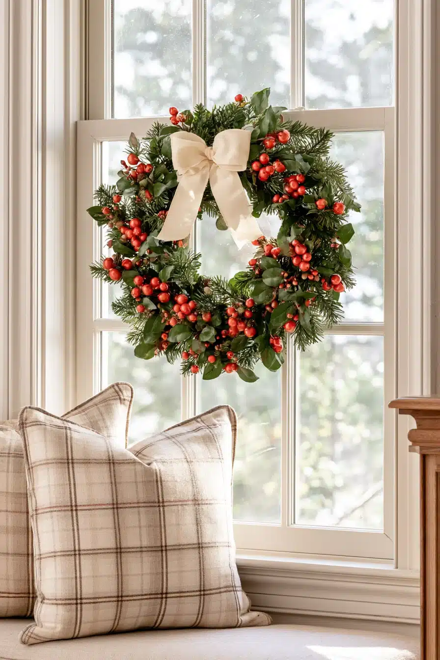 27 Beautiful Wreaths on Windows Ideas for a Cozy and Inviting Home