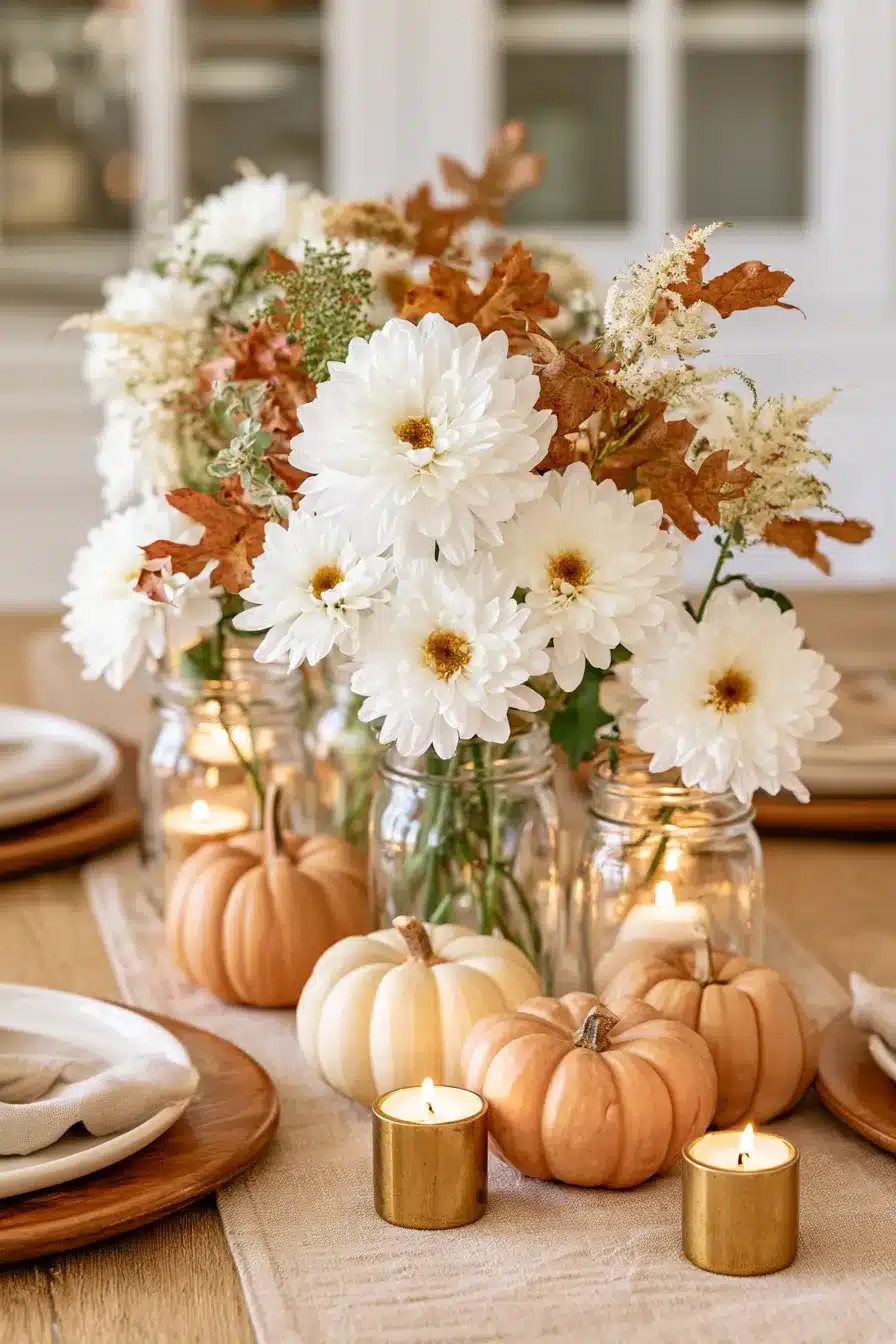 27 Cozy Fall Mason Jar Centerpieces That Bring Autumn Charm to Your Table