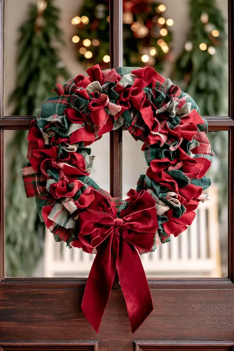 27 Charming Rag Wreaths to Add Cozy Color and Handmade Style to Your Door