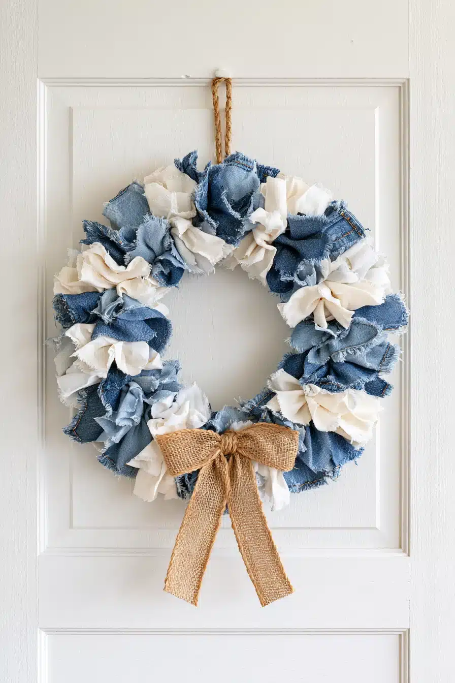 27 Charming Rag Wreaths to Add Cozy Color and Handmade Style to Your Door