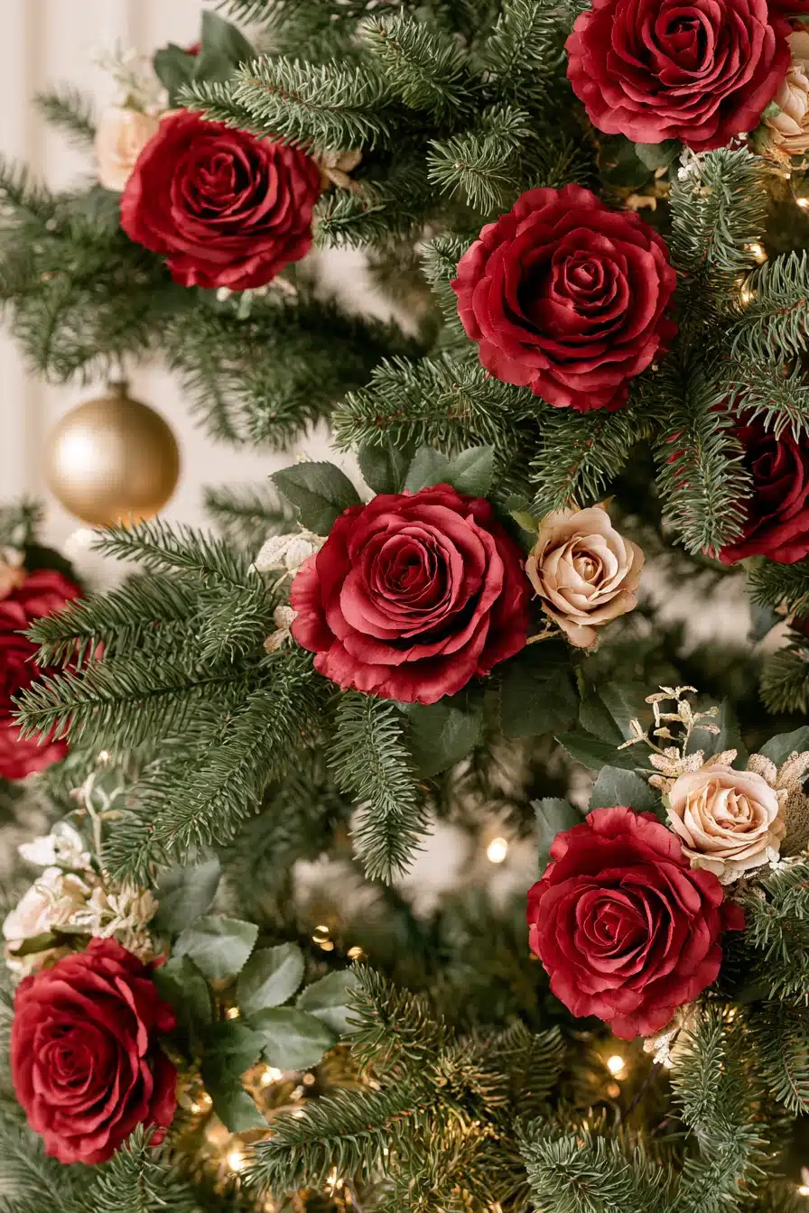 27 Elegant Burgundy Christmas Tree Ideas for a Warm and Festive Home
